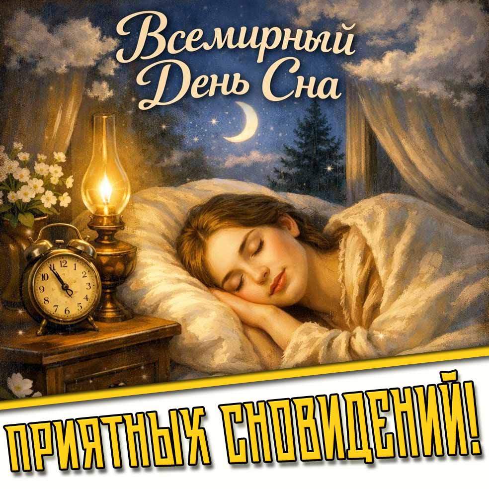 Открытка на "Всемирный день сна! Приятных сновидений!"