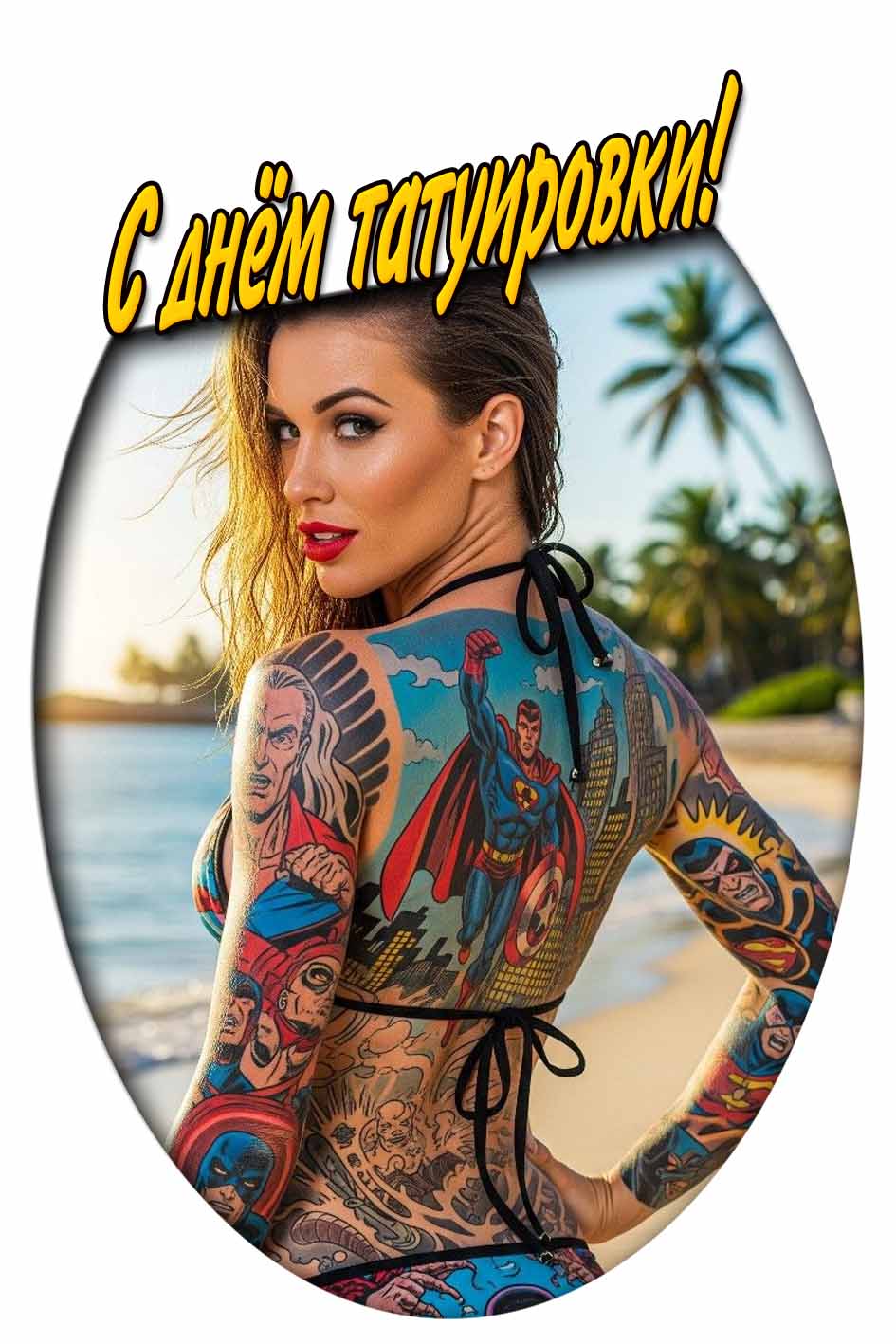 Открытка с днём татуировки