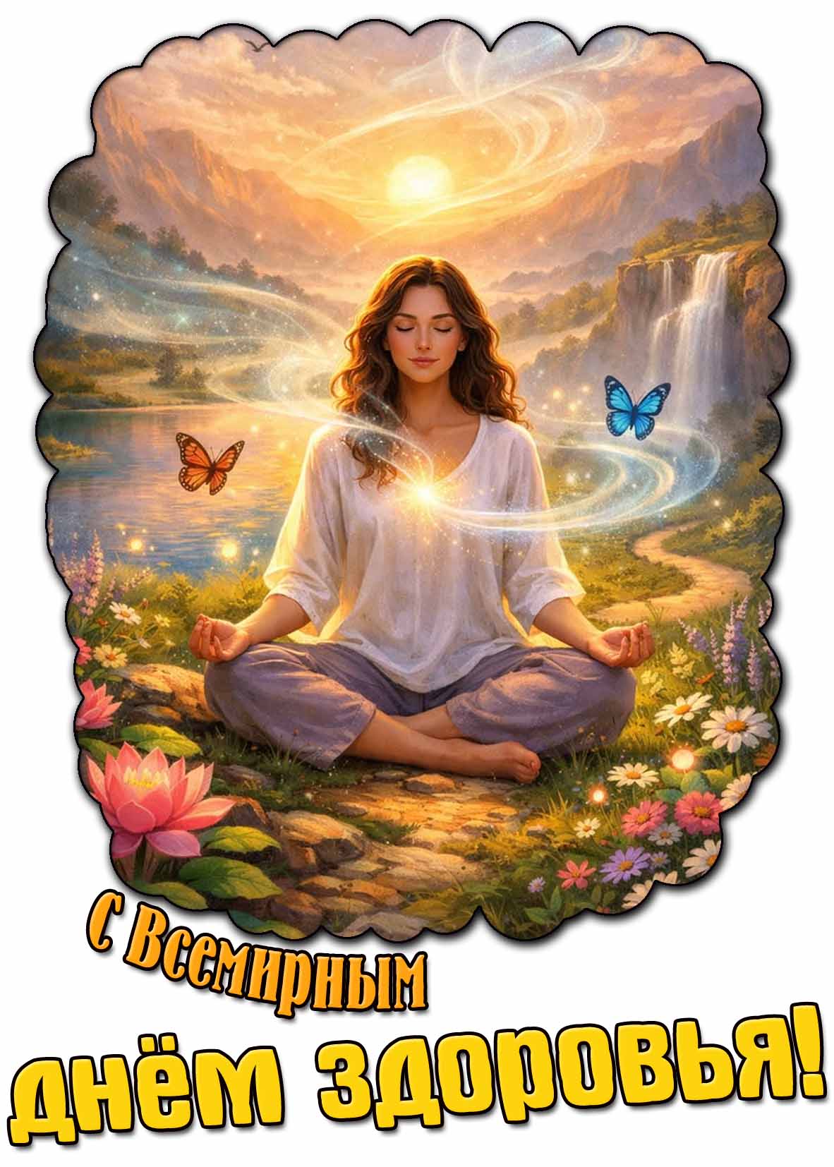 С Всемирным днём здоровья! - красивая открытка