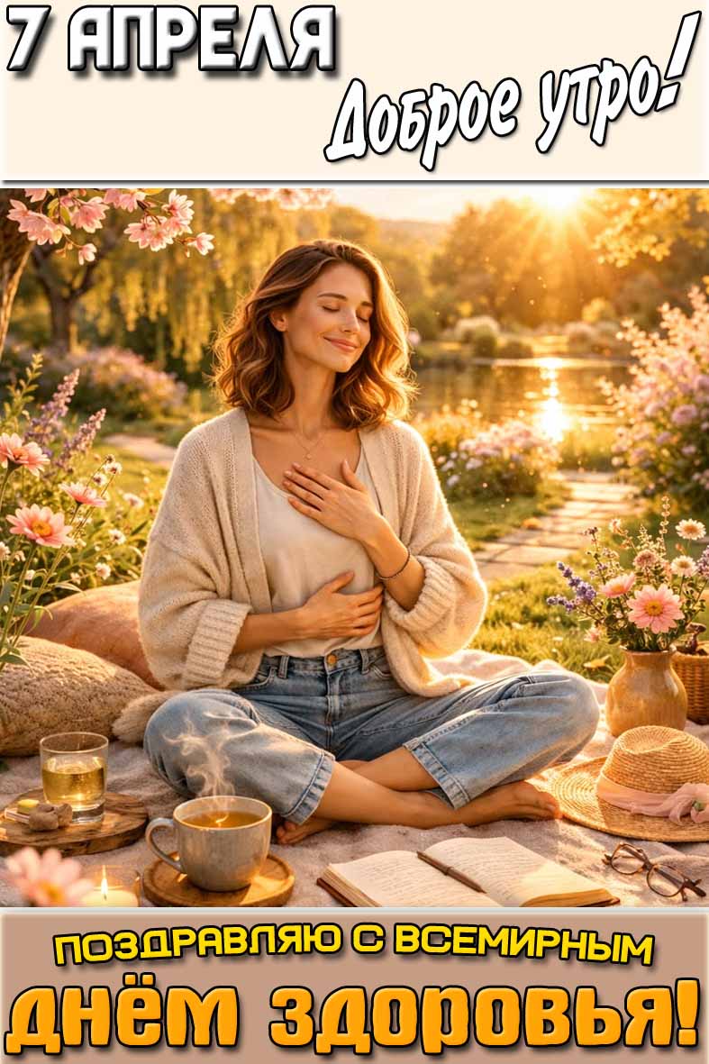 Картинка "7 апреля доброе утро! Поздравляю с Всемирным днём здоровья!"