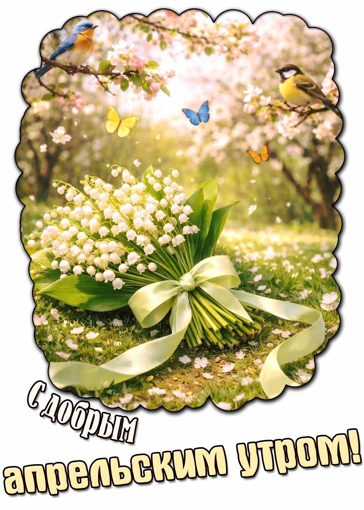 Красивая открытка с добрым апрельским утром