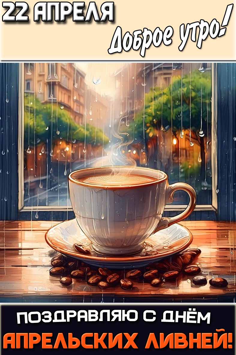 Картинка "22 апреля доброе утро! Поздравляю с днём апрельских ливней!"