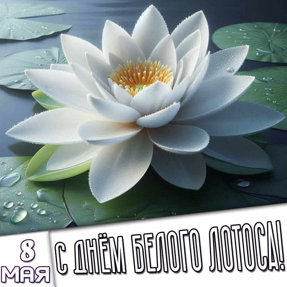 Картинка 8 мая - с днём Белого Лотоса!