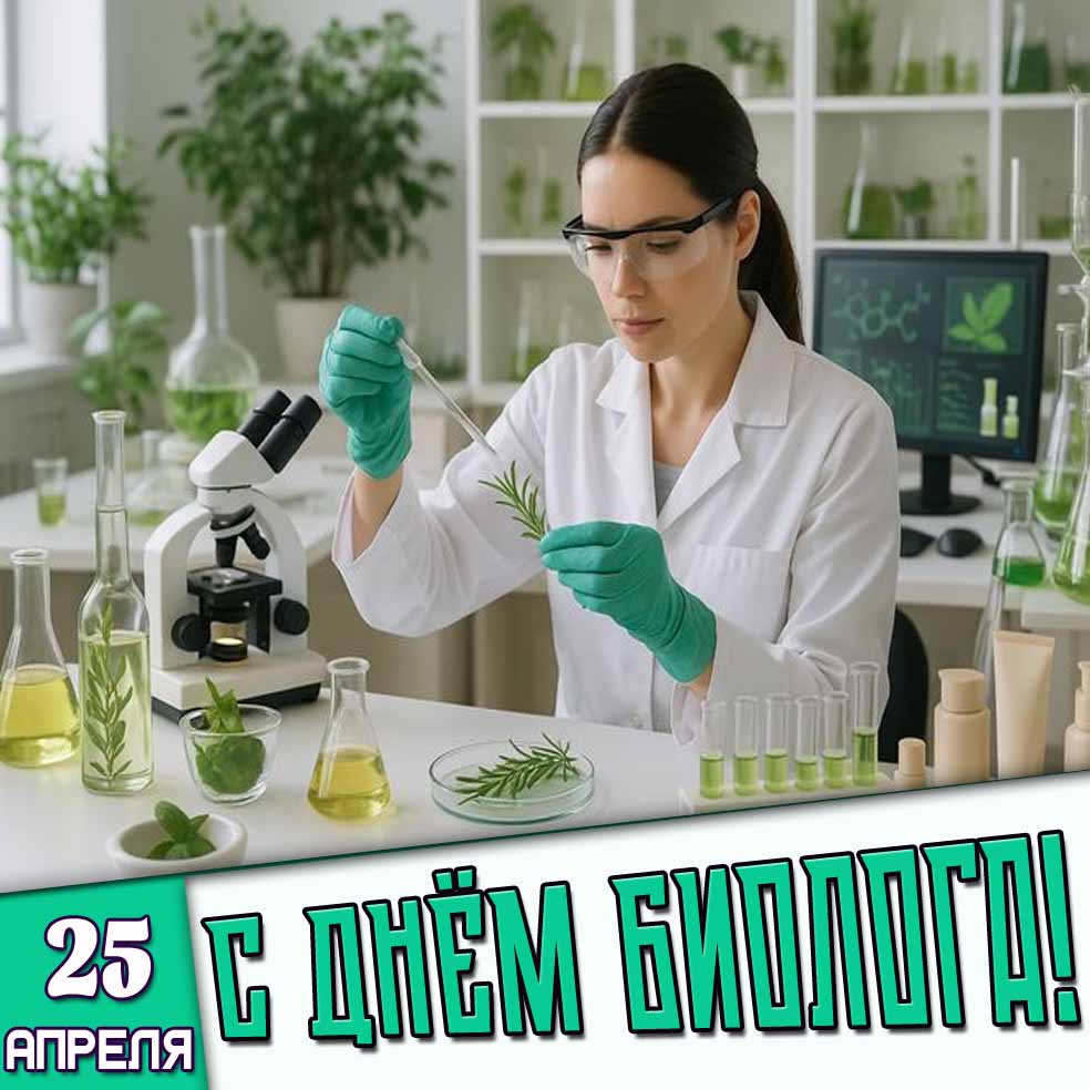Картинка 25 апреля - с днём биолога!