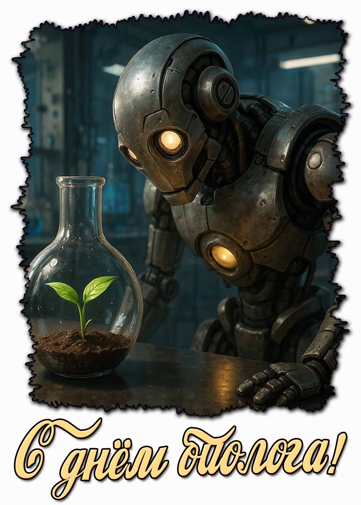 С днём биолога! - креативная открытка