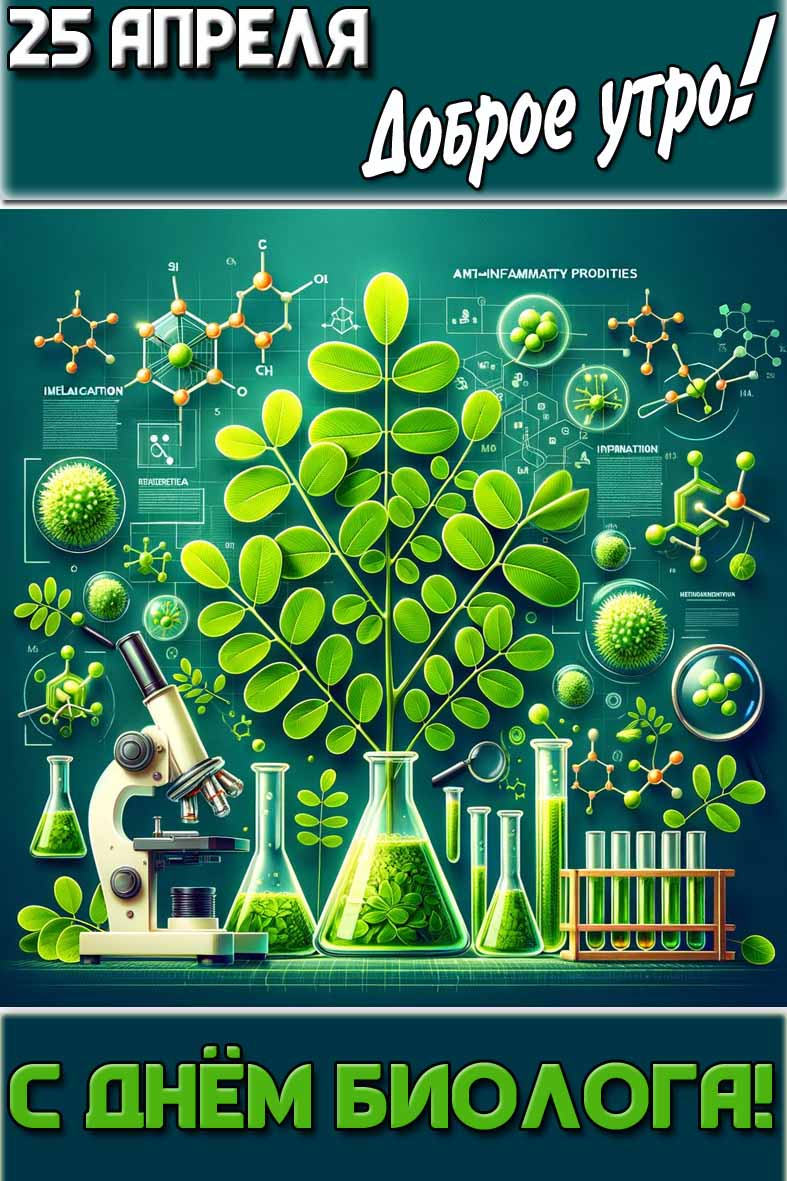 Картинка "25 апреля доброе утро! С днём биолога!"