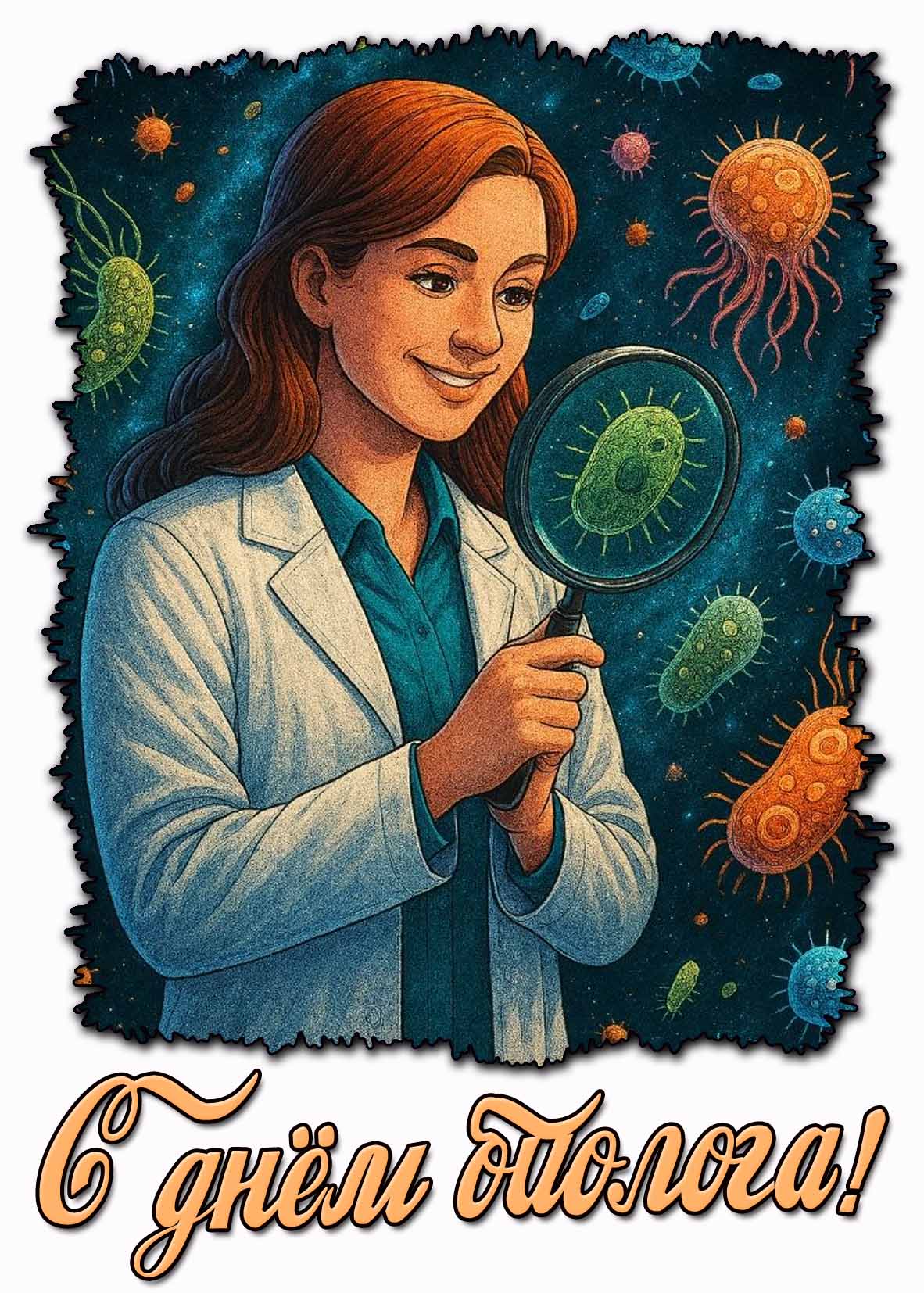 Открытка с днём биолога