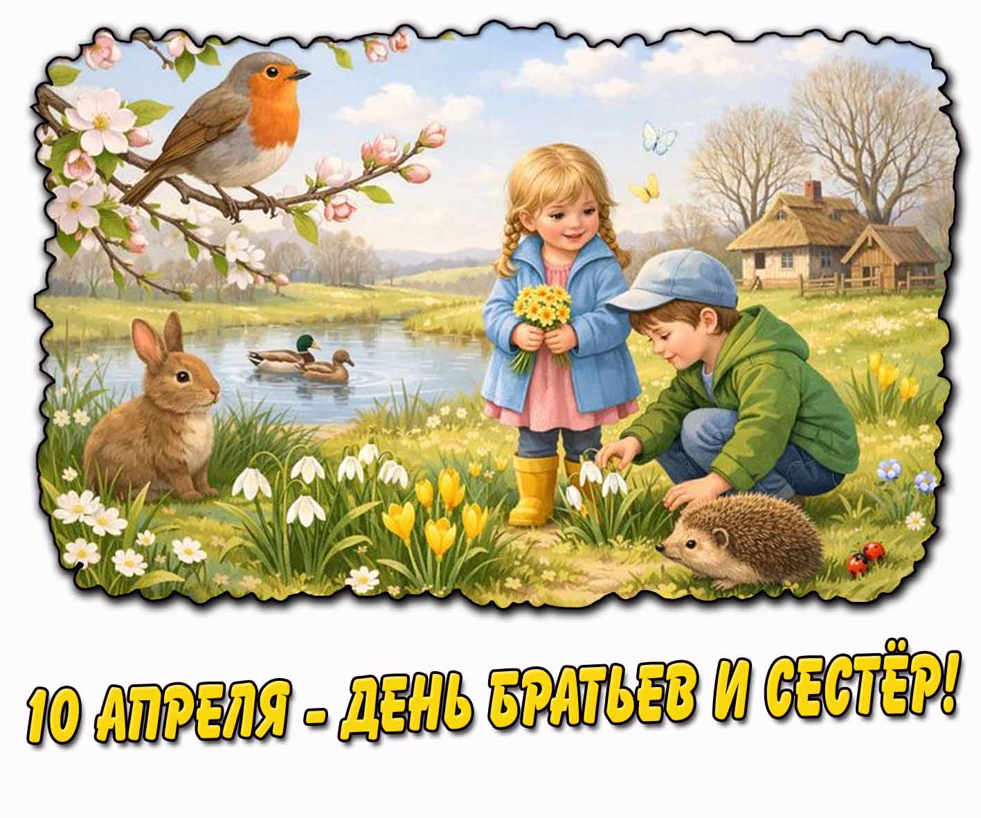 Картинка 10 апреля - день братьев и сестёр!