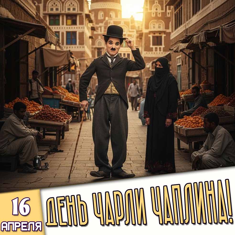 Картинка 16 апреля - день Чарли Чаплина!
