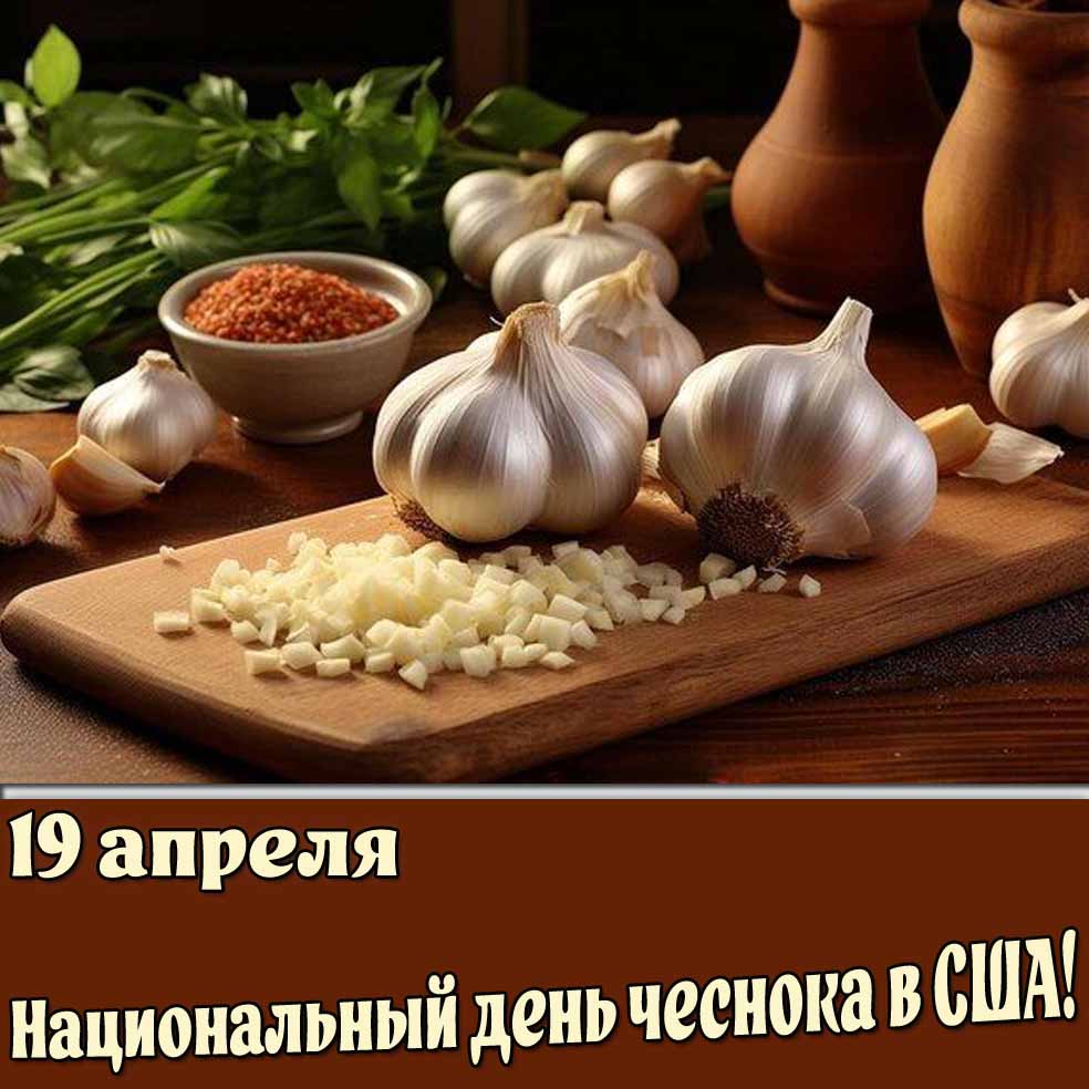 Открытка 19 апреля - Национальный день чеснока в США!