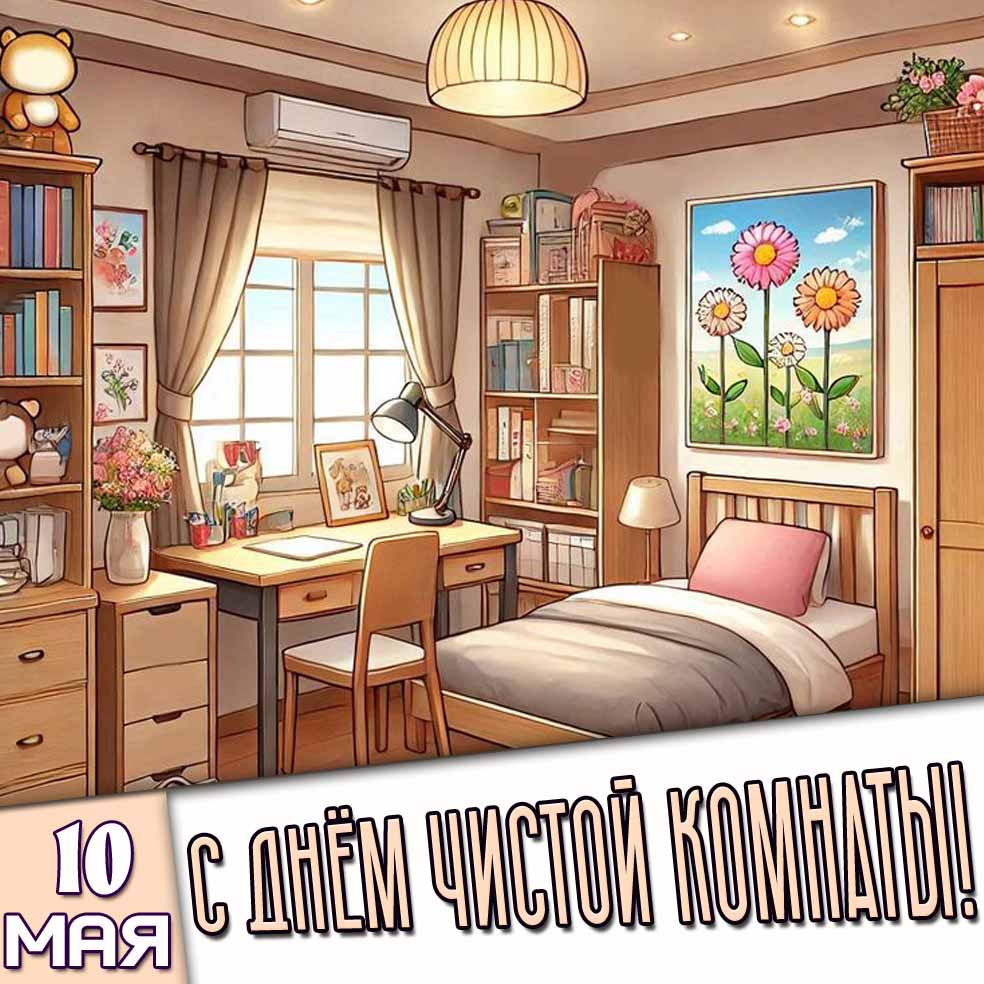 Картинка 10 мая - с днём чистой комнаты!