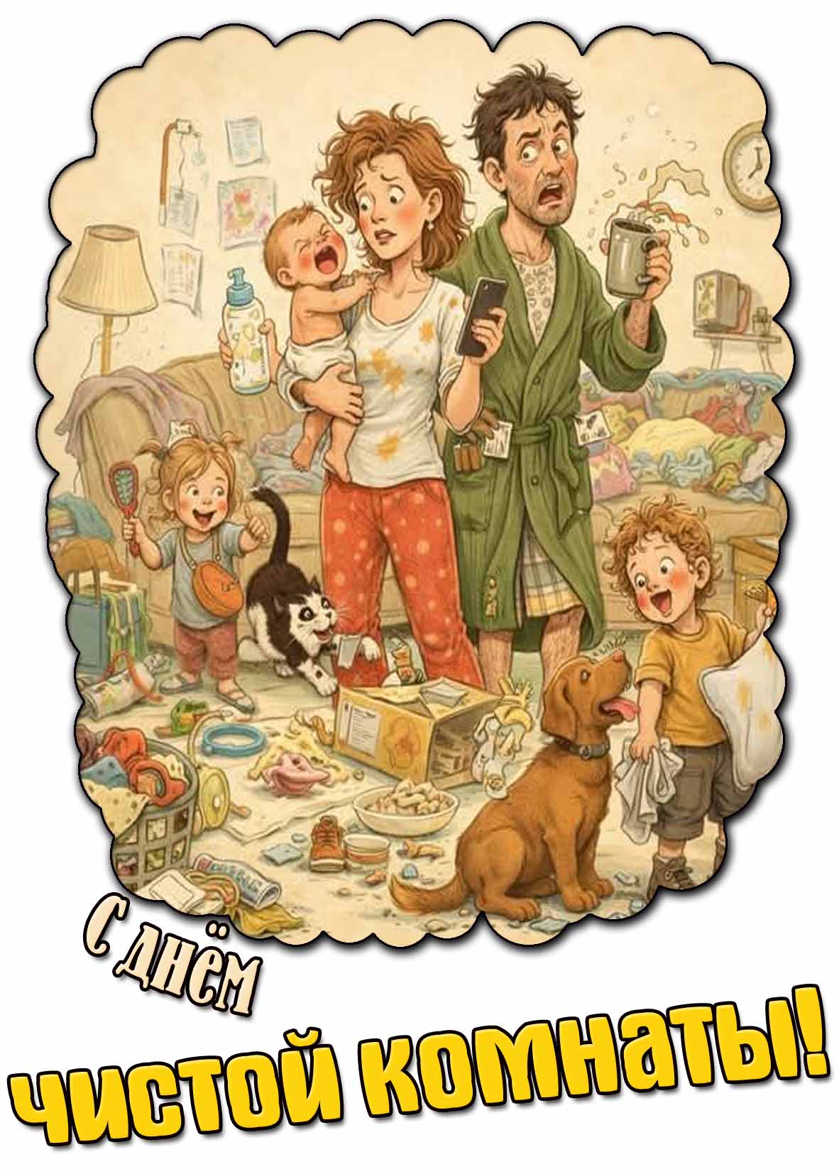 С днём чистой комнаты! - смешная открытка