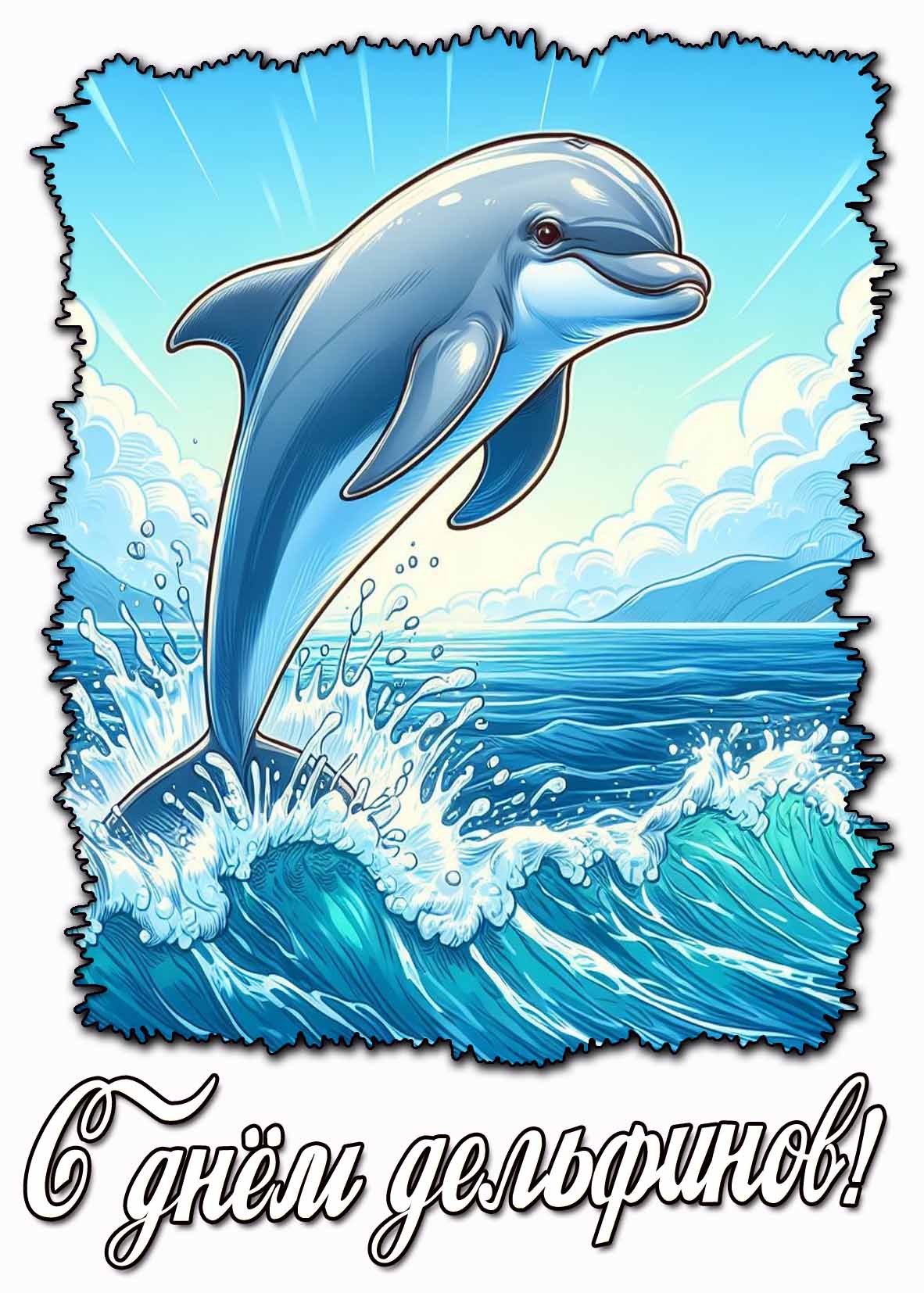 Картинка с днём дельфинов