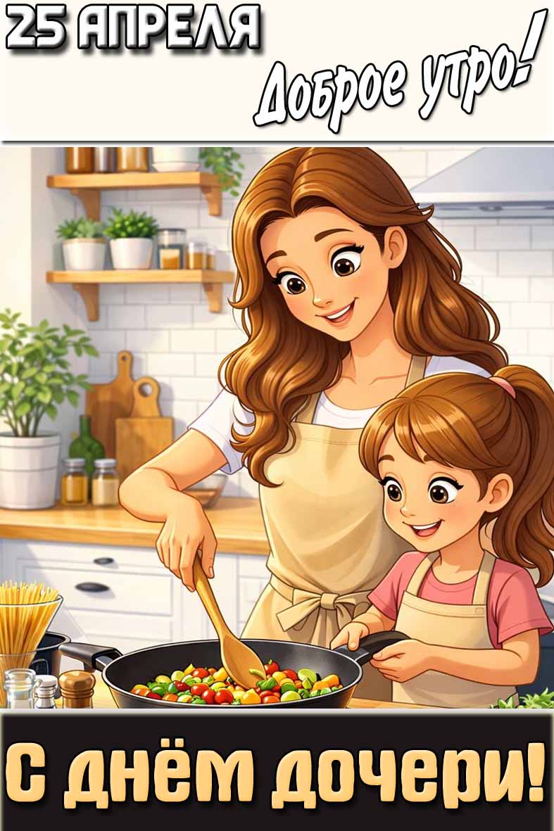 Картинка "25 апреля доброе утро! С днём дочери!"