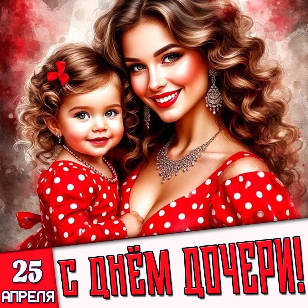 Открытка 25 апреля - с днём дочери!
