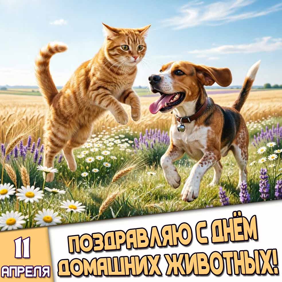 Картинка 11 апреля - Поздравляю с днём домашних животных!