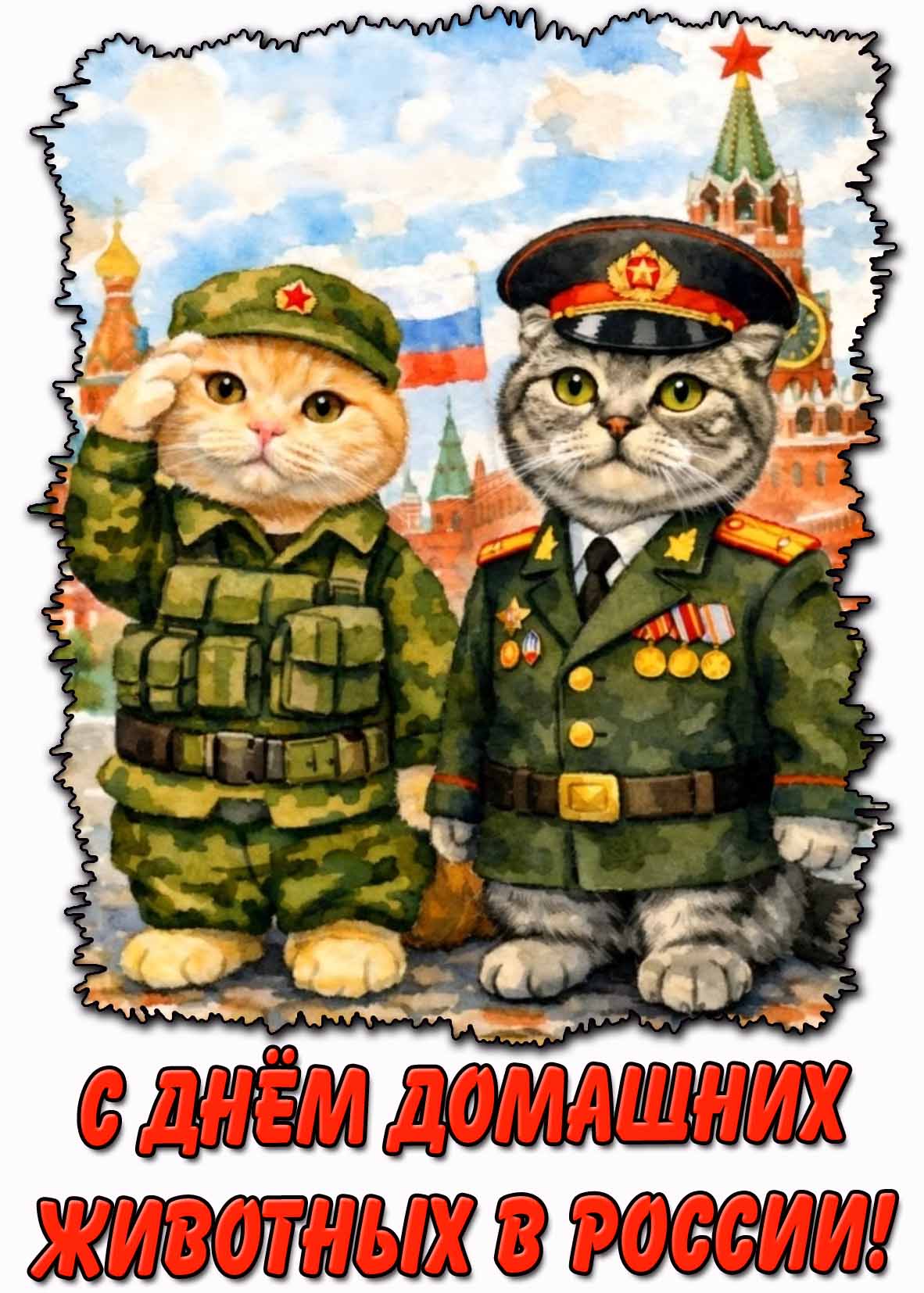 С днём домашних животных в России! - смешная открытка