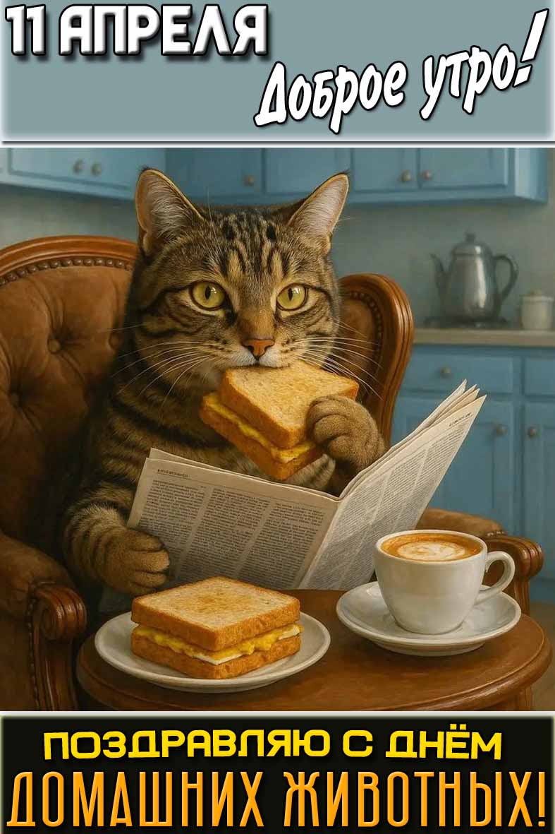 Картинка "11 апреля доброе утро! Поздравляю с днём домашних животных!"