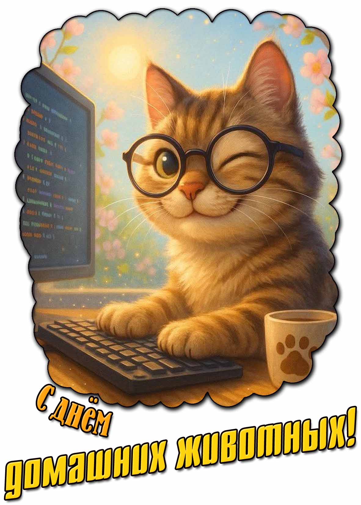 Весенняя картинка с днём домашних животных
