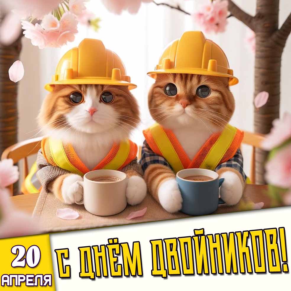 Картинка 20 апреля - с днём двойников!