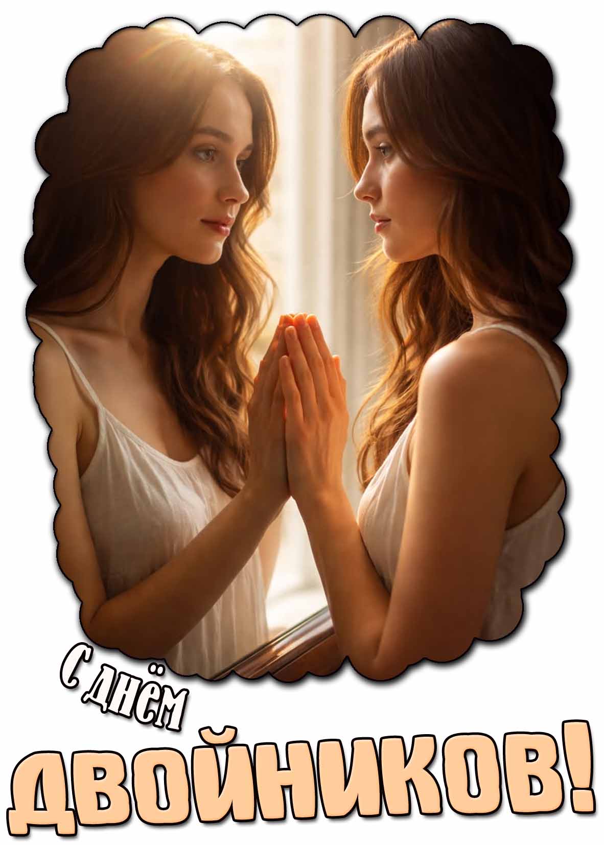 С днём двойников! - креативная открытка