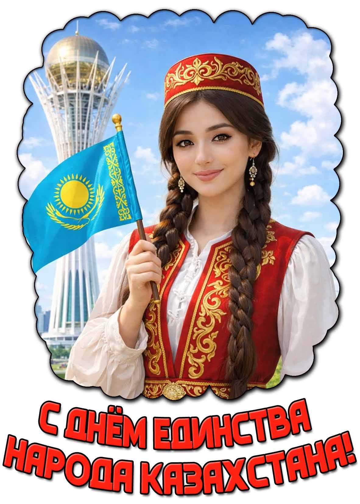 Открытка с днём единства народа Казахстана