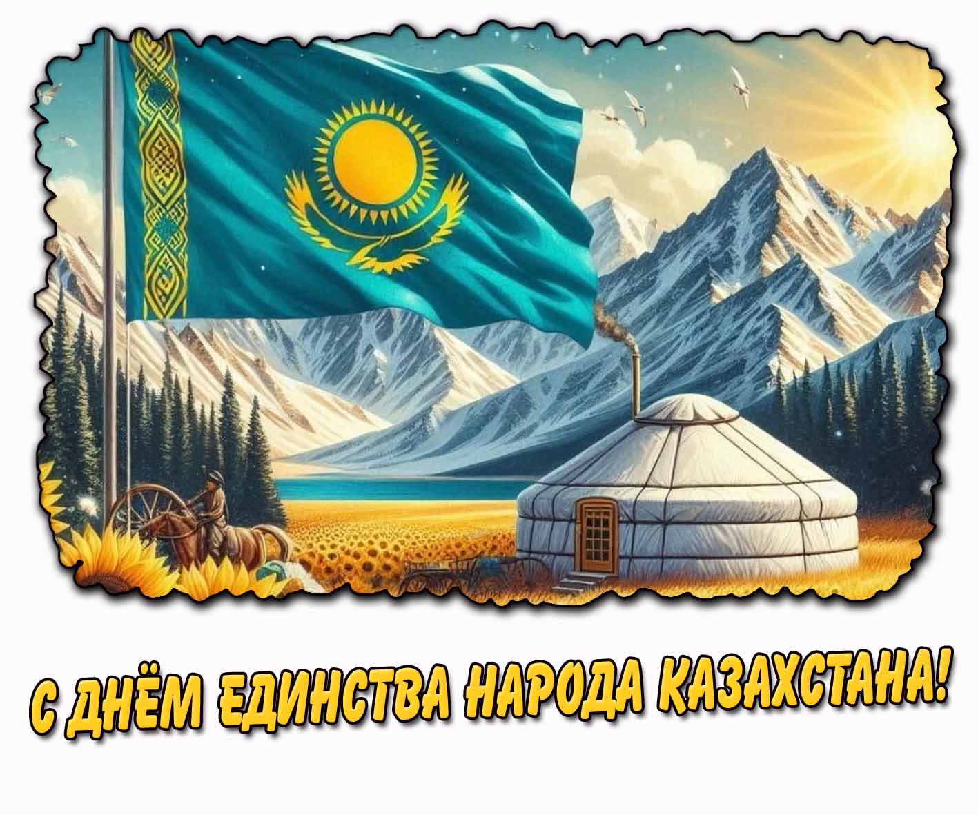Горизонтальная картинка с днём единства народа Казахстана