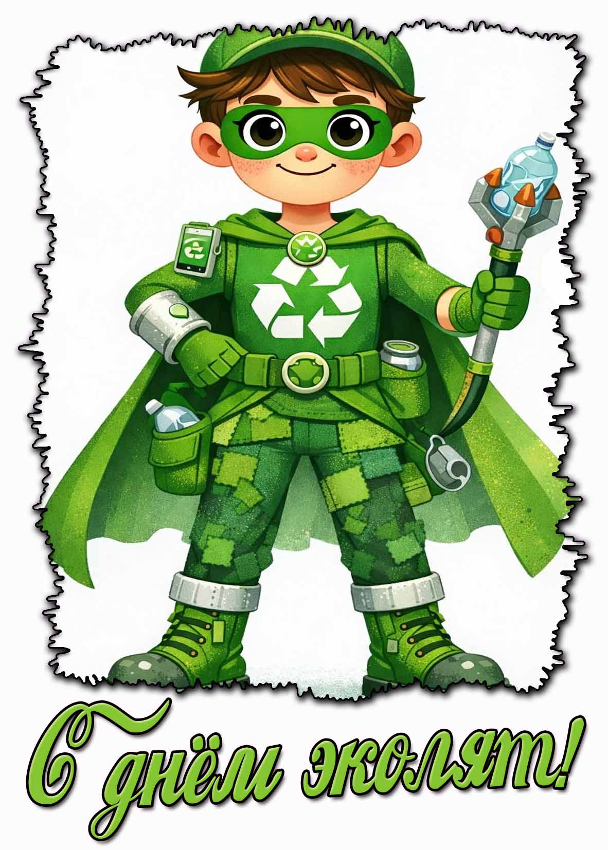 С днём эколят! - прикольная открытка для мальчика