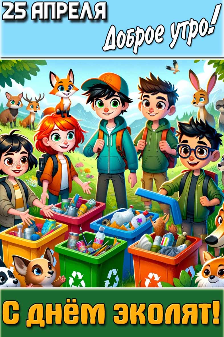 Картинка "25 апреля доброе утро! С днём эколят!"