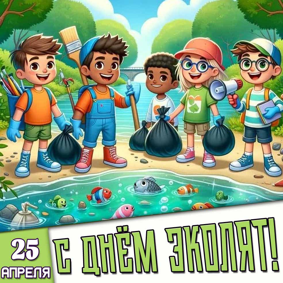 Открытка 25 апреля - С днём эколят!
