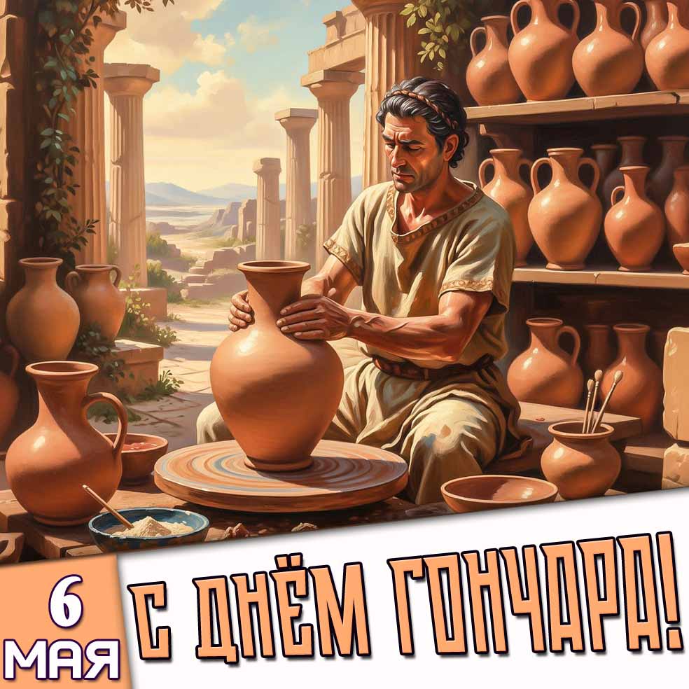 Открытка 6 мая - с днём гончара!