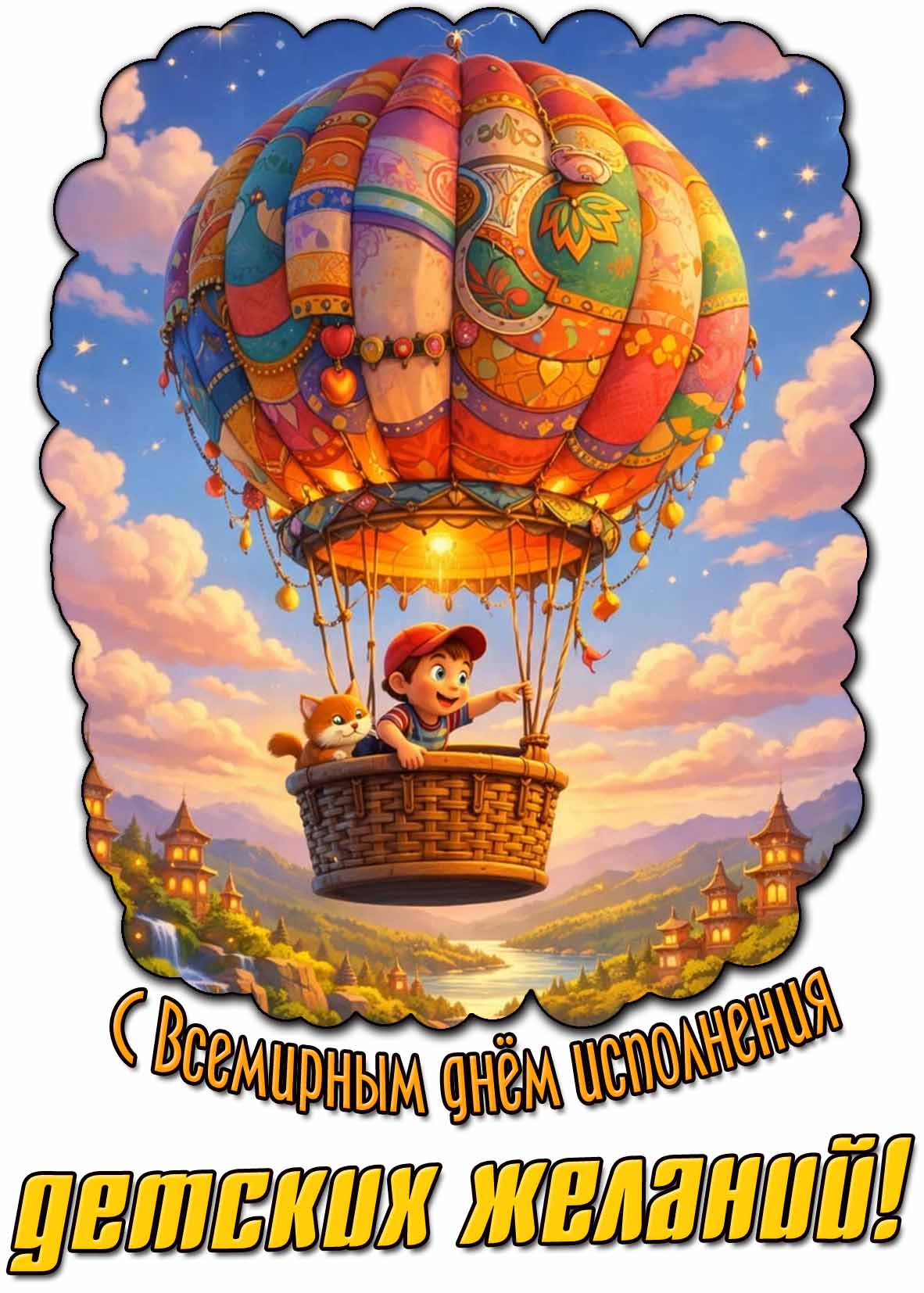 С Всемирным днём исполнения детских желаний! - прикольная открытка