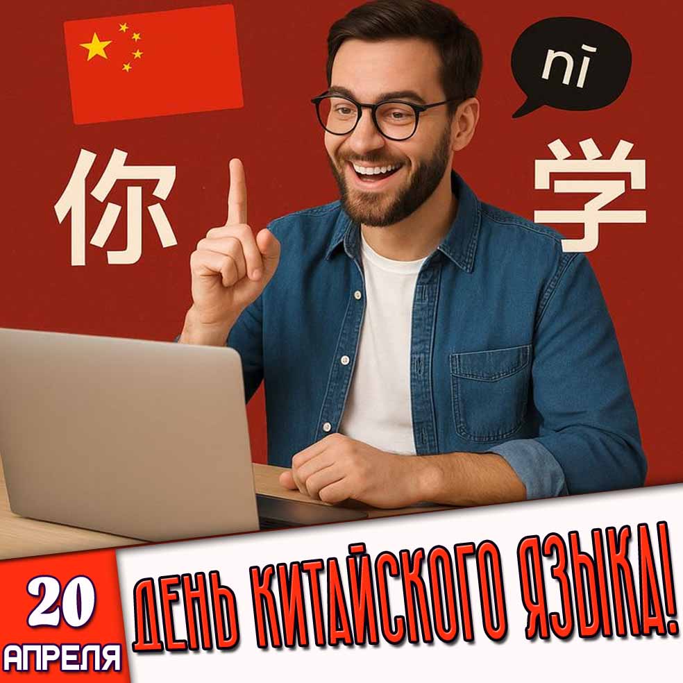Открытка 20 апреля - день китайского языка!