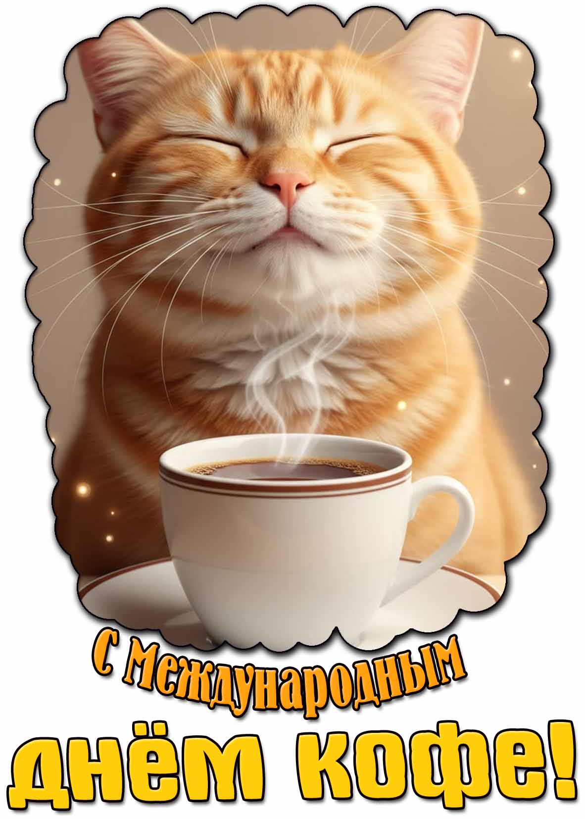 Прикольная открытка с Международным днём кофе