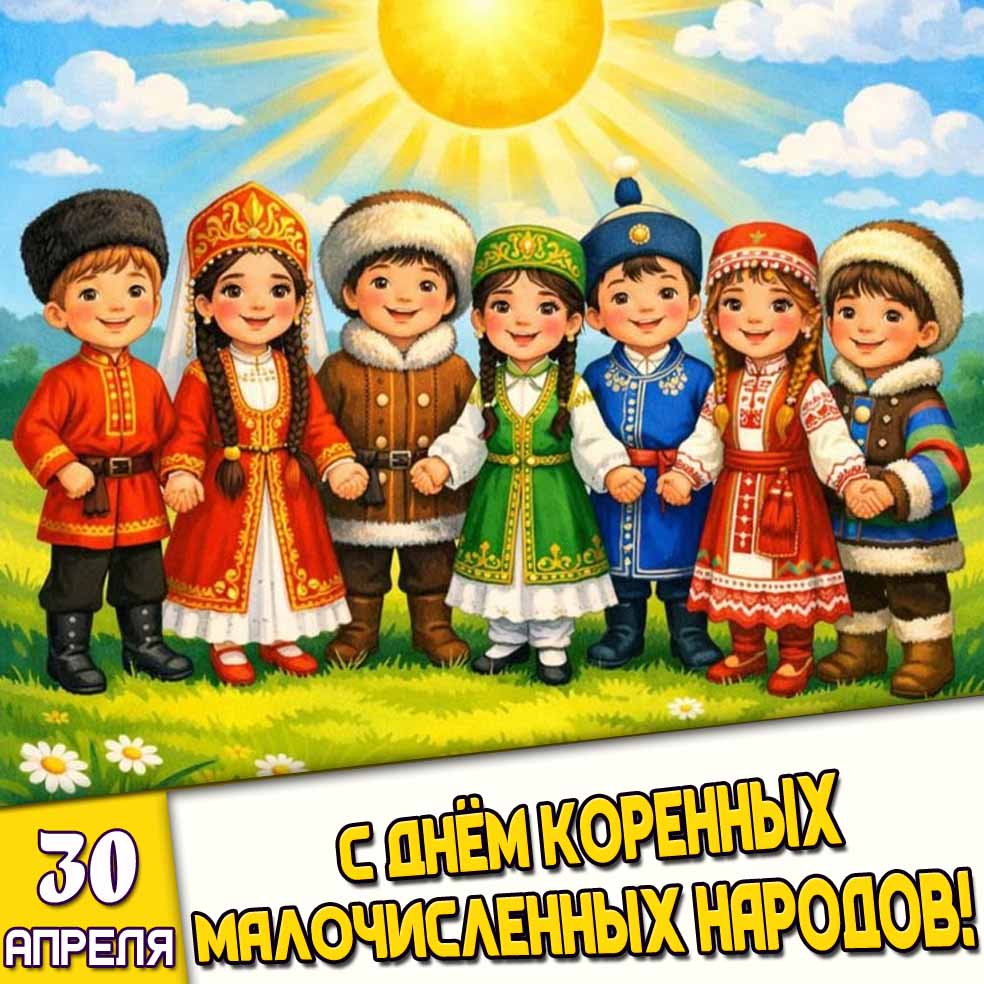 Картинка 30 апреля - с днём коренных малочисленных народов!