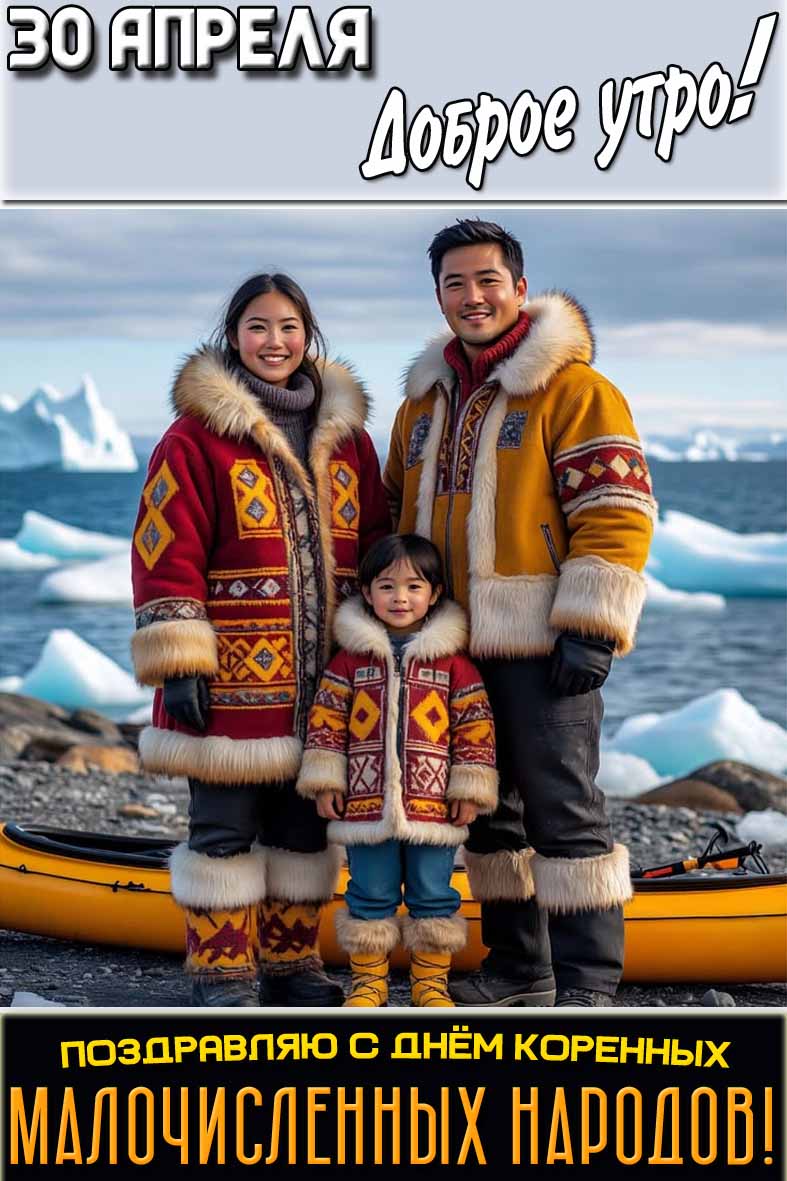 Картинка "30 апреля доброе утро! Поздравляю с днём коренных малочисленных народов!"