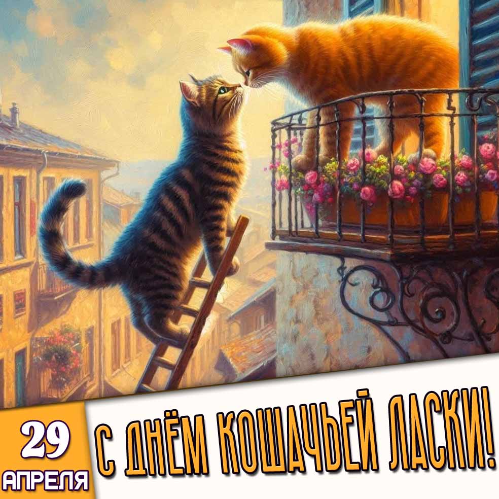 Картинка 29 апреля - с днём кошачьей ласки!
