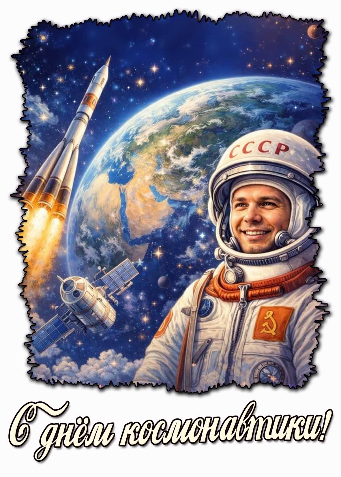 Красивая картинка с днём космонавтики