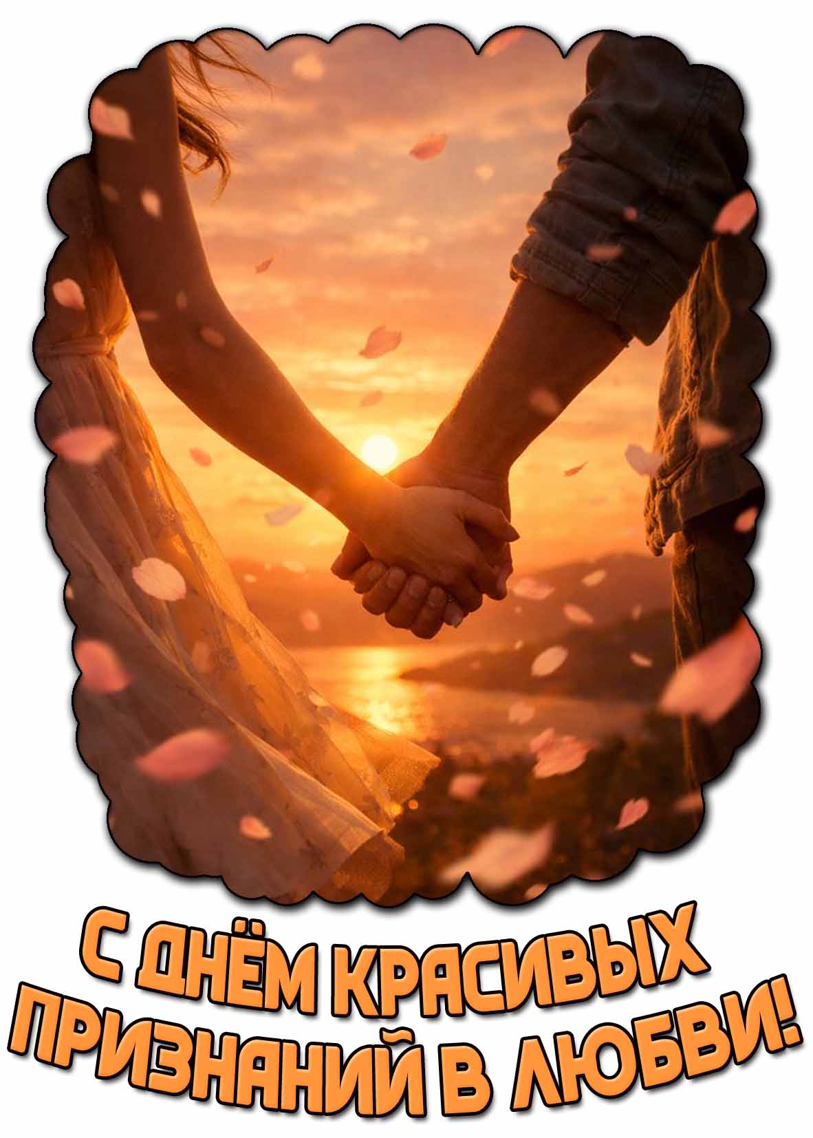 С днём красивых признаний в любви! - романтическая открытка