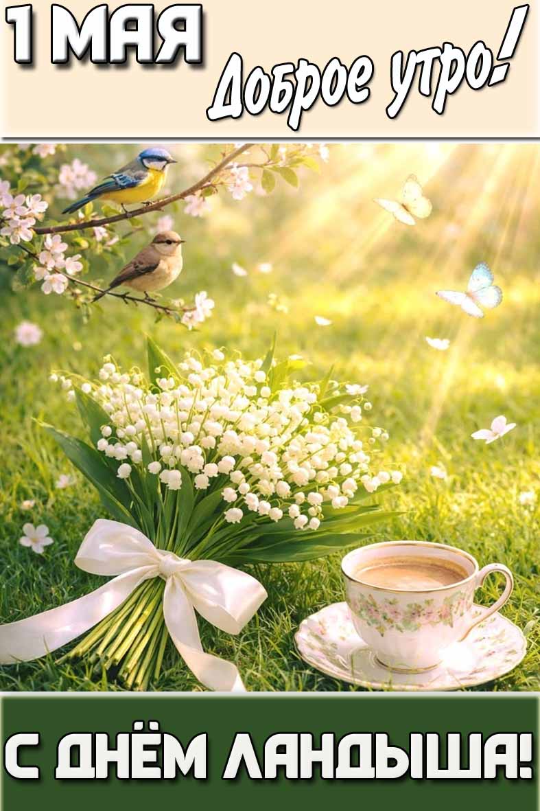 Картинка "1 мая доброе утро! С днём ландыша!"