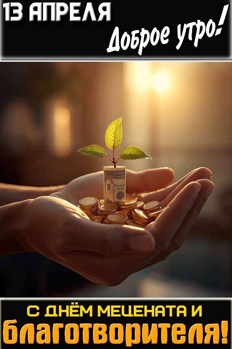 Картинка "13 апреля доброе утро! С днём мецената и благотворителя!"
