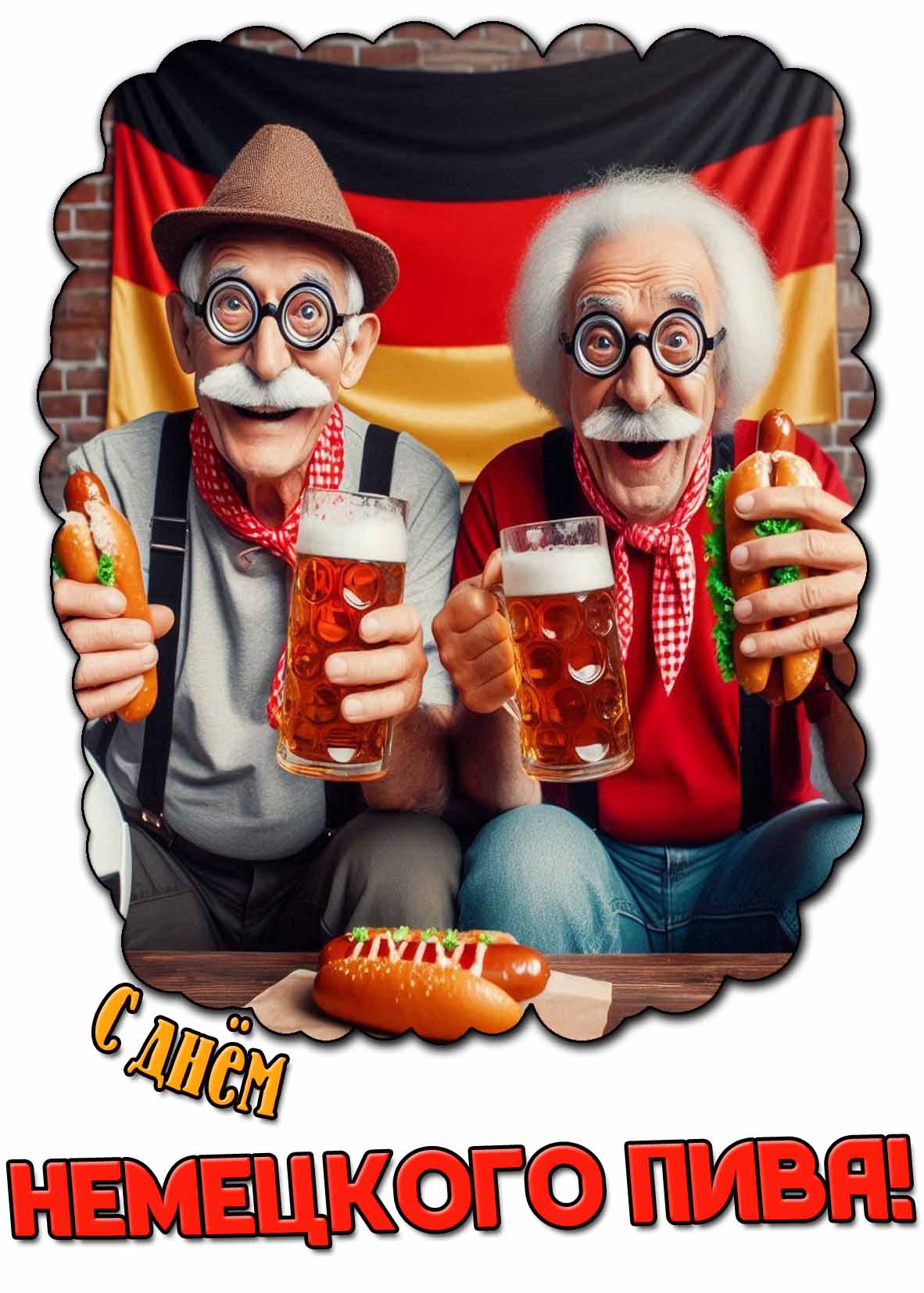 Прикольная открытка с днём немецкого пива