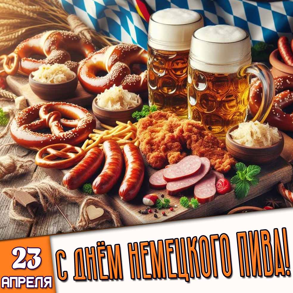 Открытка 23 апреля - с днём немецкого пива!