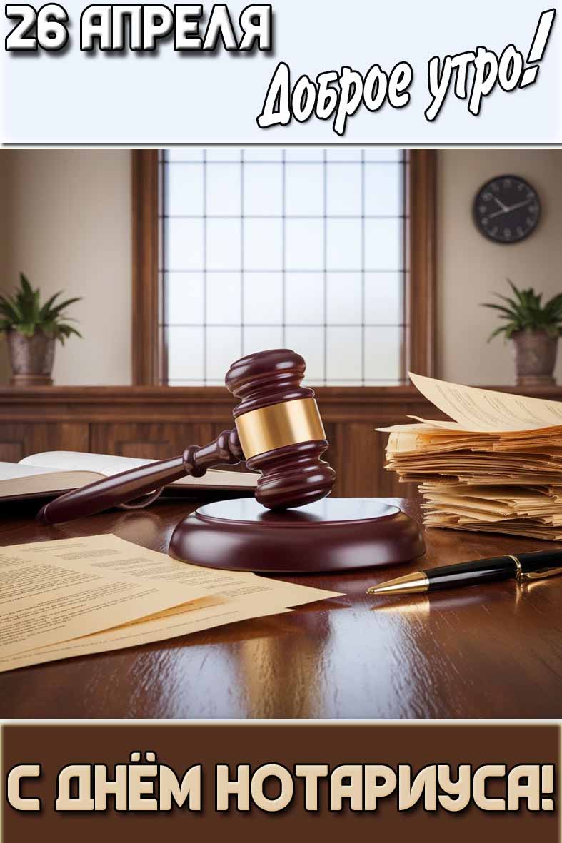 Картинка "26 апреля доброе утро! С днём нотариуса!"