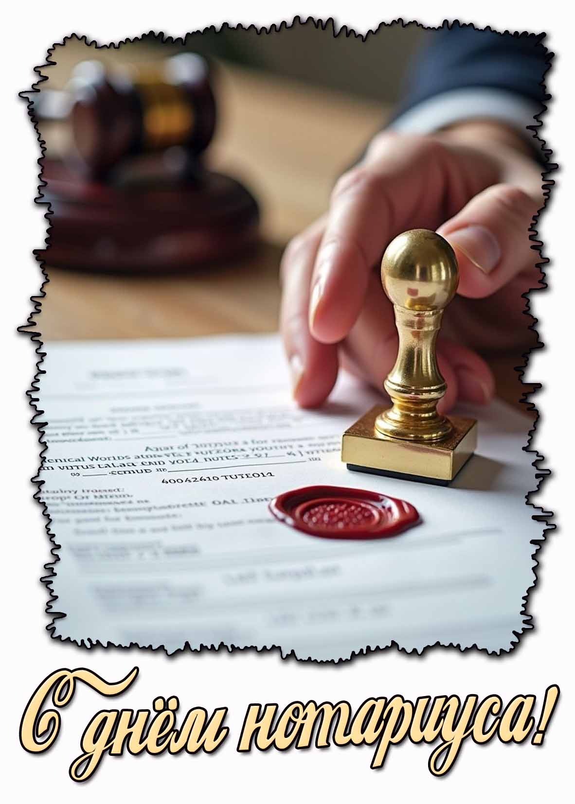 Стильная открытка с днём нотариуса