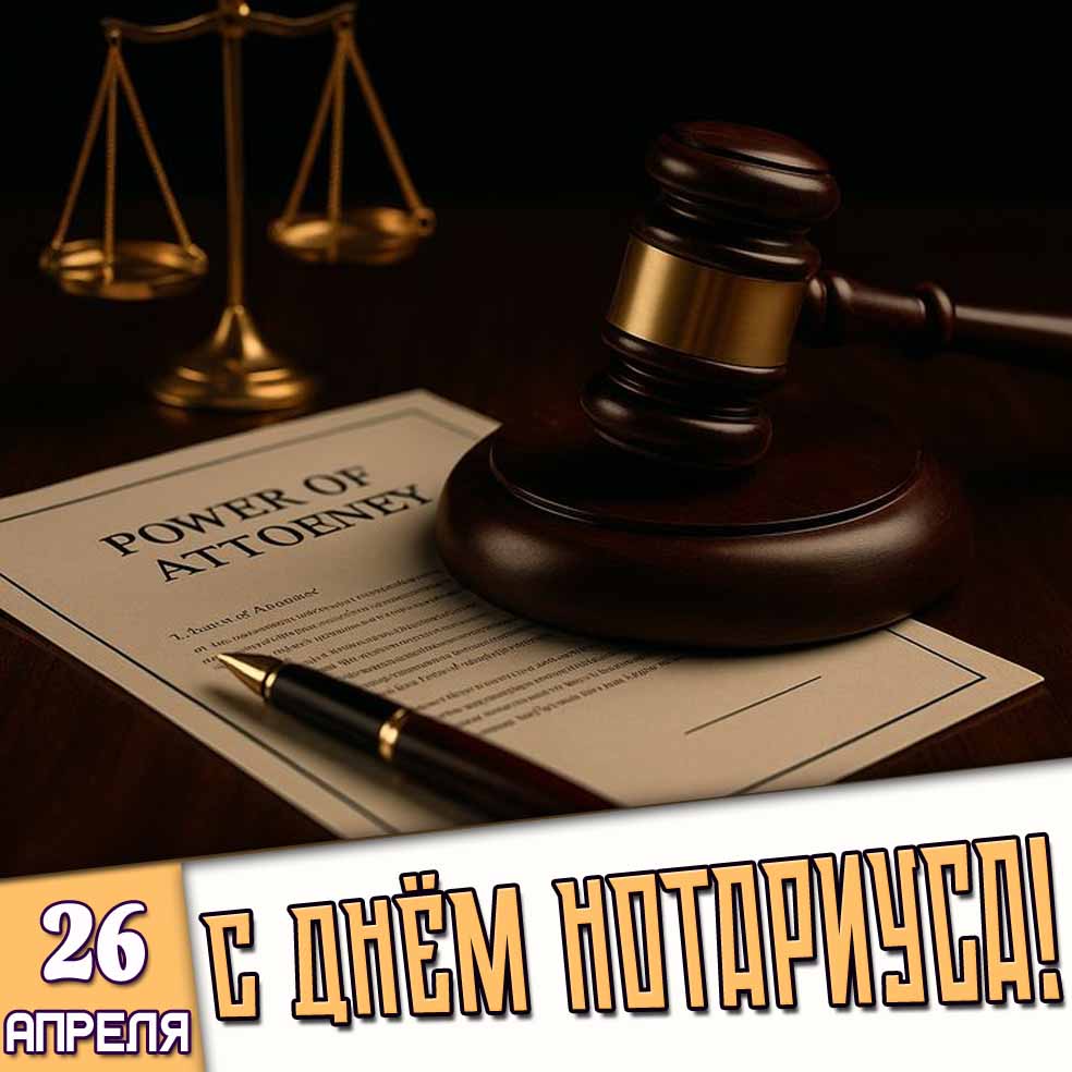 Открытка 26 апреля - с днём нотариуса!