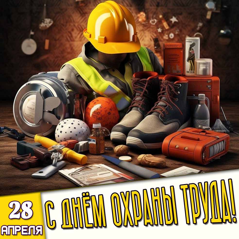 Картинка 28 апреля - с днём охраны труда!