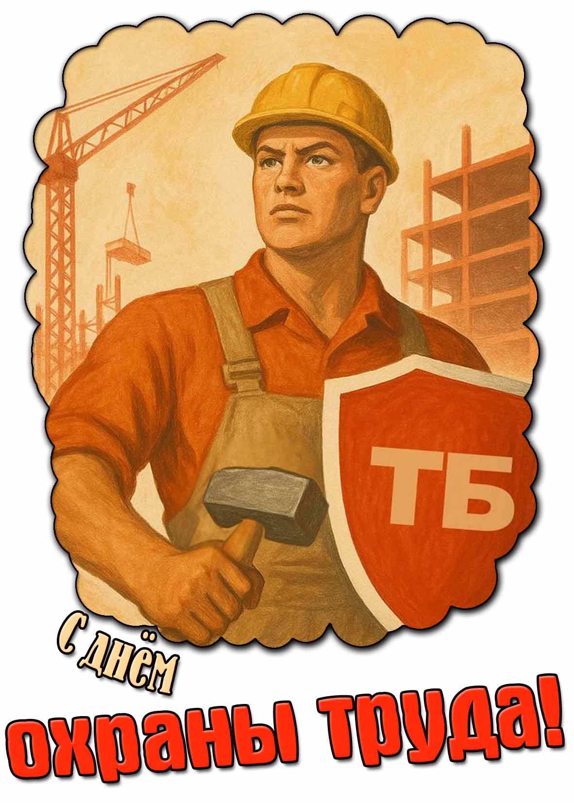 С днём охраны труда! - Советская открытка