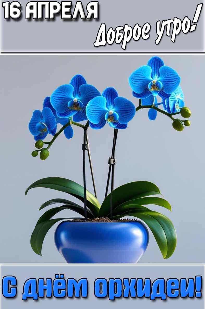 Открытка "16 апреля доброе утро! С днём орхидеи!"