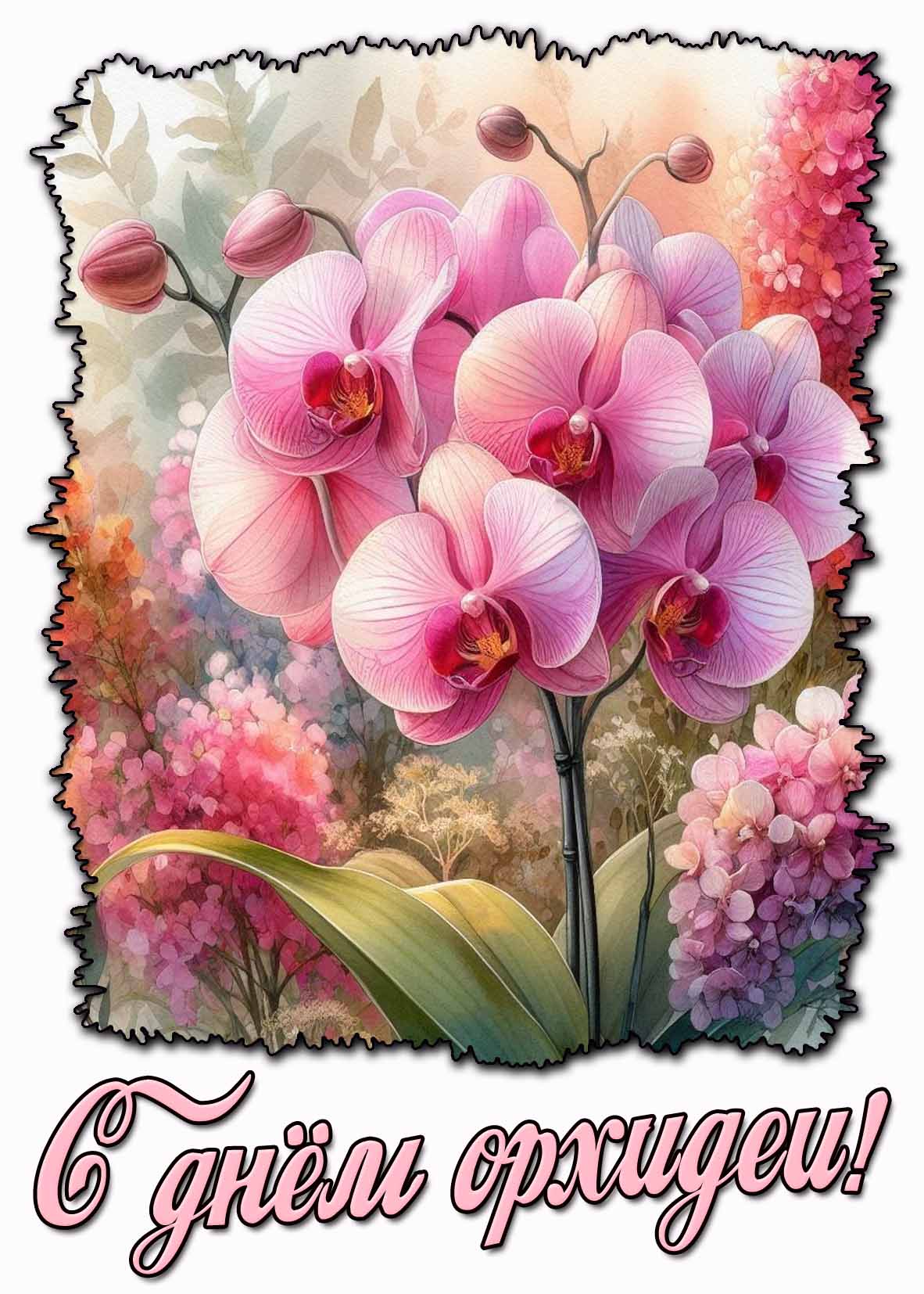 С днём орхидеи! - стильная открытка